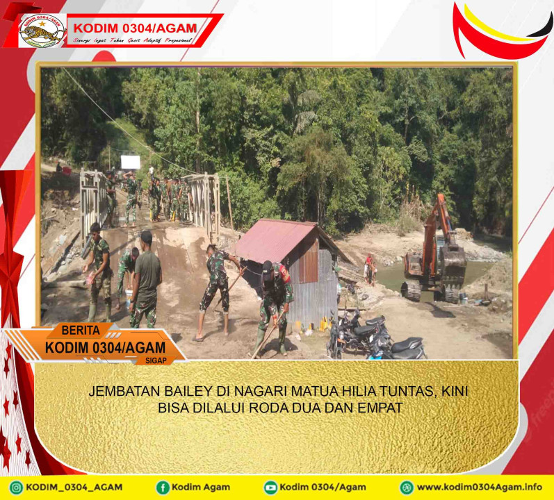 JEMBATAN BAILEY DI NAGARI MATUA HILIA TUNTAS, KINI BISA DILALUI RODA DUA DAN EMPAT