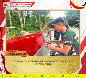 PEMASANGAN JEMBATAN ARAMCO DI KOTO MALINTANG CAPAI 95 PERSEN