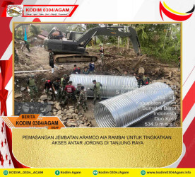 PEMASANGAN JEMBATAN ARAMCO AIA RAMBAI UNTUK TINGKATKAN AKSES ANTAR JORONG DI TANJUNG RAYA