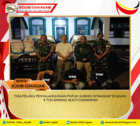 TIGA PELAKU PENYALAHGUNAAN PUPUK SUBSIDI DITANGKAP DI AGAM, 6 TON BARANG BUKTI DIAMANKAN