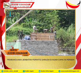 PEMBANGUNAN JEMBATAN PERINTIS GARUDA DI AGAM CAPAI 54 PERSEN